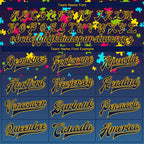 Custom Autism Supporter Awareness Puzzle Pieces Navy-Gold 3D Bomber Full-Snap Varsity Letterman Jacket photo 6