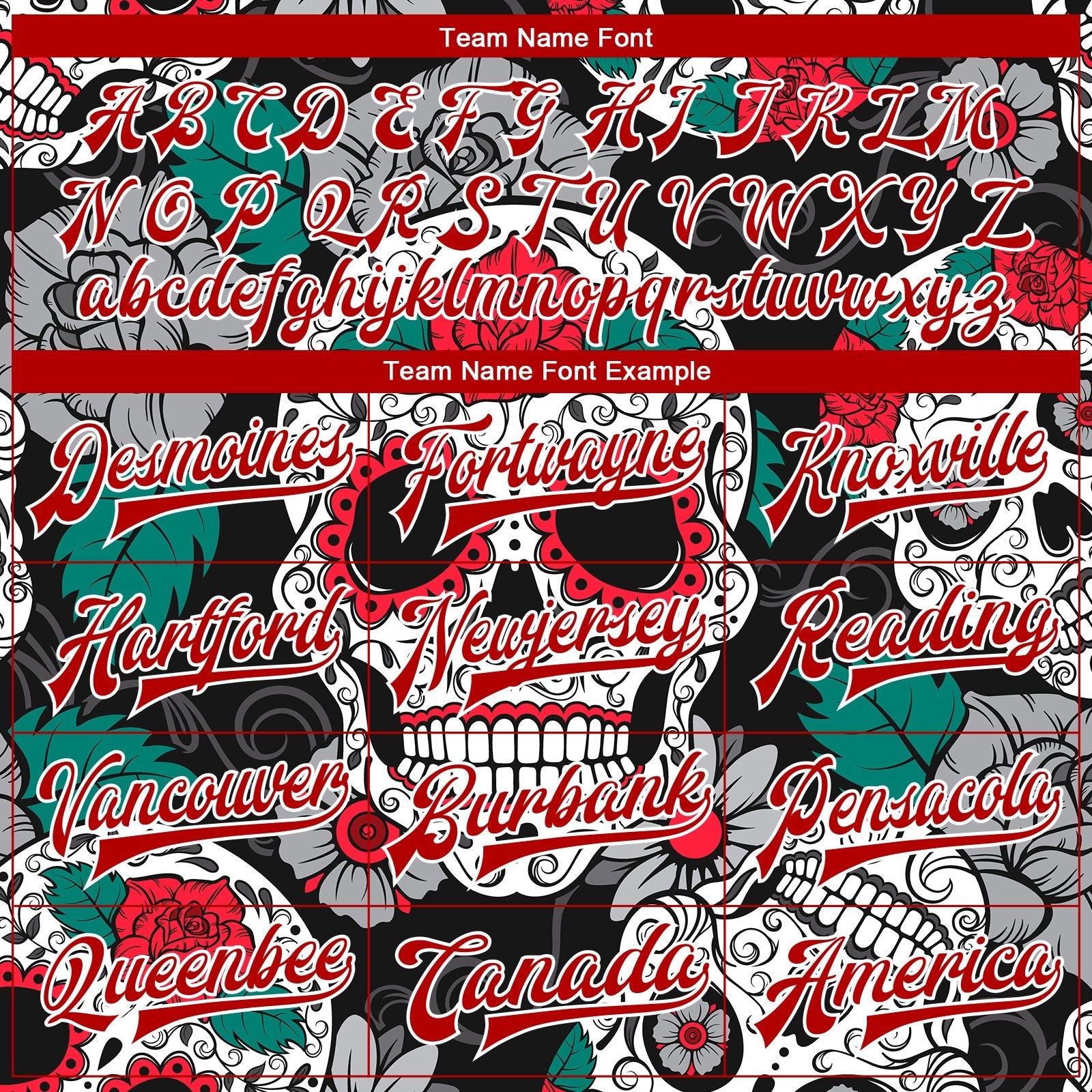 Custom Black Red-White Skull Fashion 3D Bomber Full-Snap Varsity Letterman Jacket photo 6
