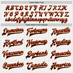 Custom White Black-Orange Bomber Full-Snap Varsity Letterman Jacket photo 5