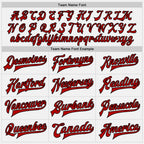 Custom White Red-Black Bomber Full-Snap Varsity Letterman Two Tone Jacket photo 6