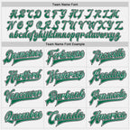 Custom White Kelly Green-Black Bomber Full-Snap Varsity Letterman Two Tone Jacket photo 5