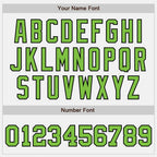 Custom White Neon Green-Black Bomber Full-Snap Varsity Letterman Two Tone Jacket photo 6
