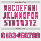 Custom White Pink-Black Bomber Full-Snap Varsity Letterman Two Tone Jacket photo 6