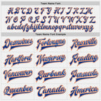 Custom White Orange-Royal Bomber Full-Snap Varsity Letterman Two Tone Jacket photo 6