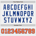 Custom White Orange-Royal Bomber Full-Snap Varsity Letterman Two Tone Jacket photo 7