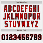 Custom White Black-Red Bomber Full-Snap Varsity Letterman Two Tone Jacket photo 7
