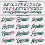 Custom White Pink-Kelly Green Bomber Full-Snap Varsity Letterman Two Tone Jacket photo 6