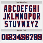 Custom White Navy-Red Bomber Full-Snap Varsity Letterman Two Tone Jacket photo 6