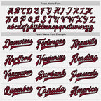 Custom White Crimson-Black Bomber Full-Snap Varsity Letterman Two Tone Jacket photo 5