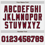 Custom White Crimson-Black Bomber Full-Snap Varsity Letterman Two Tone Jacket photo 6