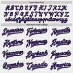 Custom White Black-Purple Bomber Full-Snap Varsity Letterman Two Tone Jacket photo 5