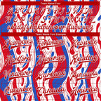 Custom Figure Red-Royal 3D Pattern Design Bomber Full-Snap Varsity Letterman Jacket photo 6