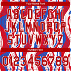Custom Figure Red-Royal 3D Pattern Design Bomber Full-Snap Varsity Letterman Jacket photo 7