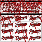 Custom White Red-Black 3D Pattern Design Bomber Full-Snap Varsity Letterman Jacket photo 5
