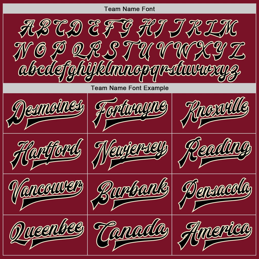 Custom Crimson Black Cream-Maroon Bomber Full-Snap Varsity Letterman Jacket photo 5