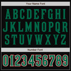 Custom Black Kelly Green-Red Bomber Full-Snap Varsity Letterman Two Tone Jacket photo 6