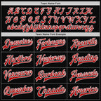 Custom Black Red-White Bomber Full-Snap Varsity Letterman Jacket photo 6