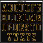 Custom Black Black-Gold Bomber Full-Snap Varsity Letterman Jacket photo 6
