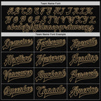Custom Black Black-Old Gold Bomber Full-Snap Varsity Letterman Jacket photo 6