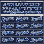 Custom Navy Royal-White Bomber Full-Snap Varsity Letterman Jacket photo 5