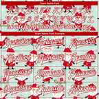 Custom Pea Green White-Red Christmas 3D Bomber Full-Snap Varsity Letterman Jacket photo 5
