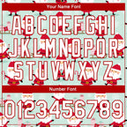 Custom Pea Green White-Red Christmas 3D Bomber Full-Snap Varsity Letterman Jacket photo 6