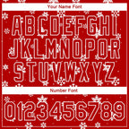 Custom Red White Christmas 3D Bomber Full-Snap Varsity Letterman Jacket photo 6