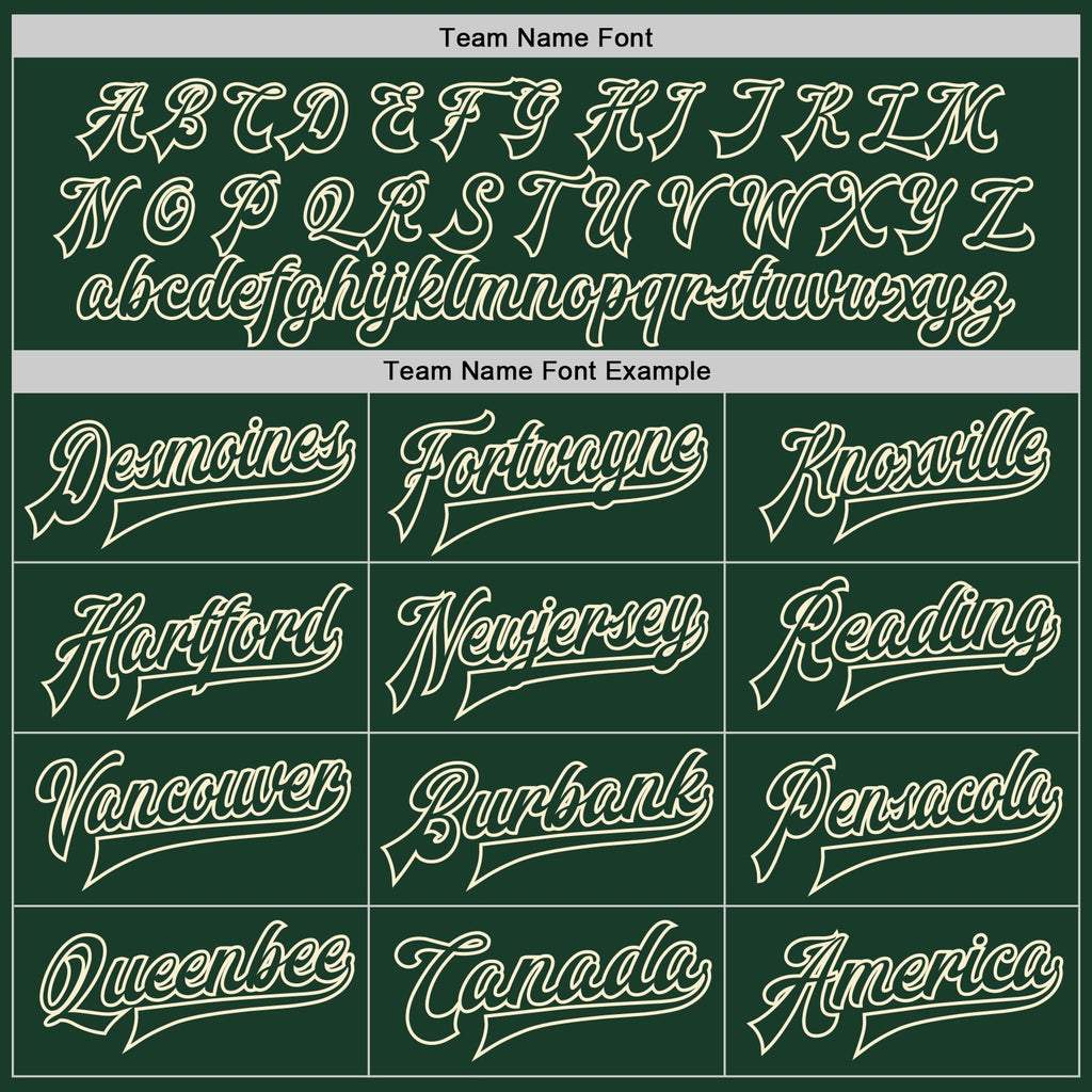 Custom Green Green-Cream Bomber Full-Snap Varsity Letterman Jacket photo 5