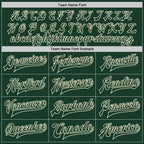 Custom Green Green-Cream Bomber Full-Snap Varsity Letterman Jacket photo 5