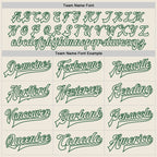 Custom Cream Cream-Green Bomber Full-Snap Varsity Letterman Jacket photo 5