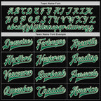 Custom Black Kelly Green-Cream Bomber Full-Snap Varsity Letterman Two Tone Jacket photo 5