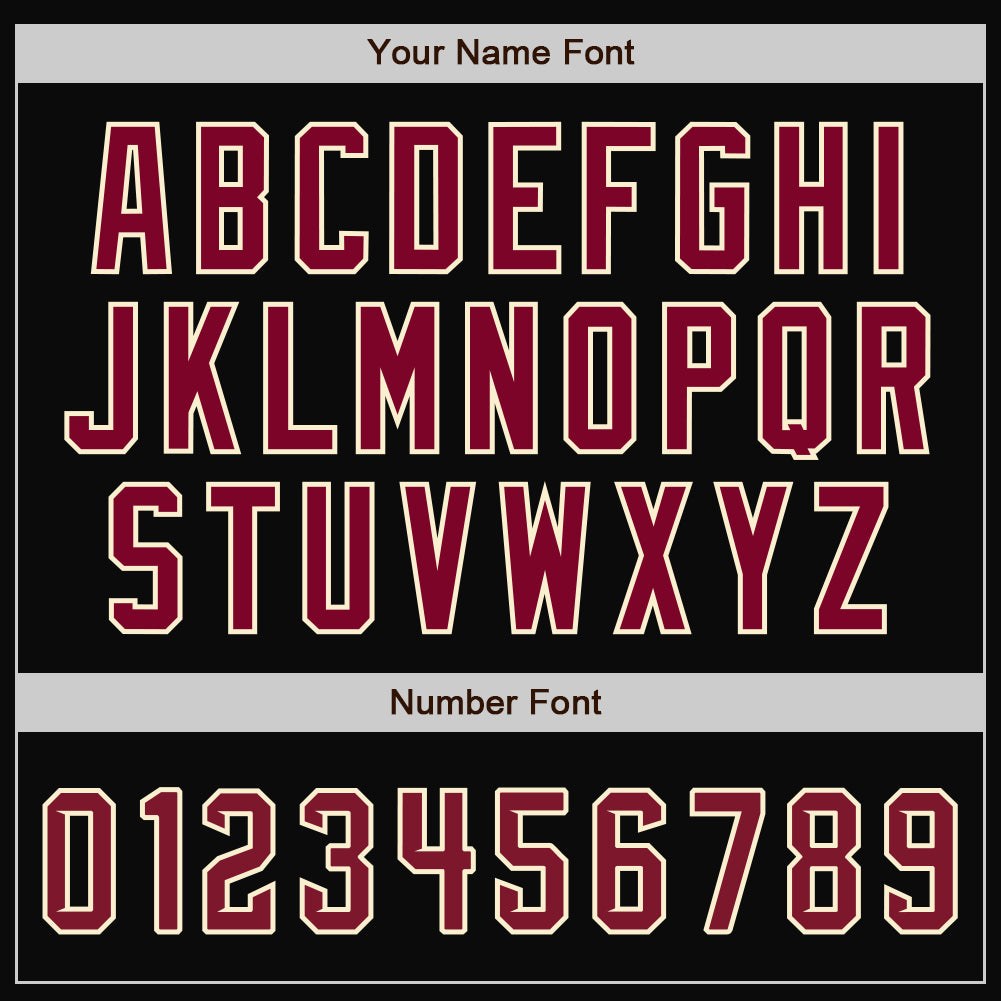 Custom Black Crimson Cream-Maroon Bomber Full-Snap Varsity Letterman Split Fashion Jacket photo 6