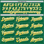Custom Kelly Green Gold-White Bomber Full-Snap Varsity Letterman Split Fashion Jacket photo 5