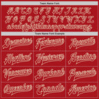 Custom Red Red-Cream Bomber Full-Snap Varsity Letterman Two Tone Jacket photo 5