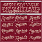 Custom Crimson Crimson Cream-Maroon Bomber Full-Snap Varsity Letterman Two Tone Jacket photo 5