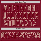 Custom Crimson Crimson Cream-Maroon Bomber Full-Snap Varsity Letterman Two Tone Jacket photo 6
