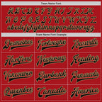Custom Red Black-Old Gold Bomber Full-Snap Varsity Letterman Two Tone Jacket photo 5