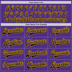 Custom Purple Black-Gold Bomber Full-Snap Varsity Letterman Two Tone Jacket photo 6