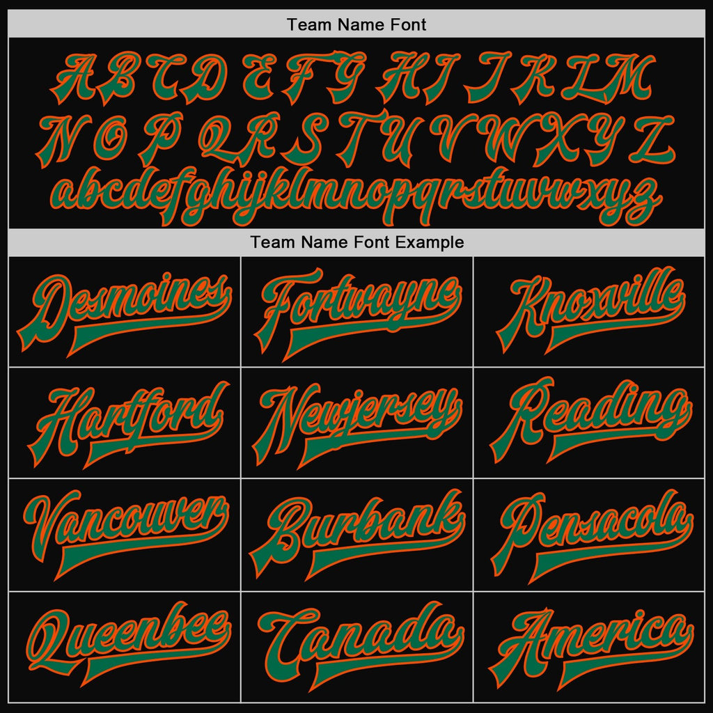 Custom Black Kelly Green-Orange Bomber Full-Snap Varsity Letterman Two Tone Jacket photo 6