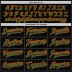 Custom Black Kelly Green-Orange Bomber Full-Snap Varsity Letterman Two Tone Jacket photo 6