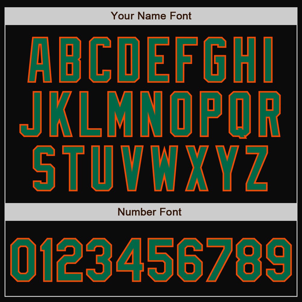 Custom Black Kelly Green-Orange Bomber Full-Snap Varsity Letterman Two Tone Jacket photo 7