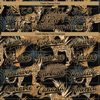 Custom Black Black-Old Gold Tropical Leopard With Palms 3D Pattern Design Bomber Full-Snap Varsity Letterman Jacket photo 6