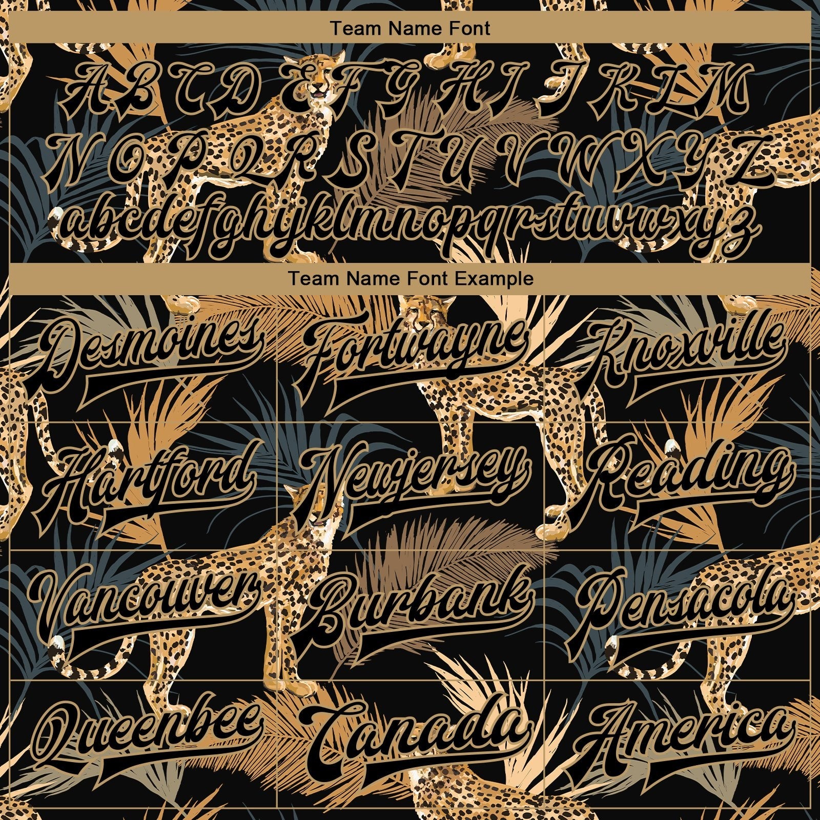 Custom Black Black-Old Gold Tropical Leopard With Palms 3D Pattern Design Bomber Full-Snap Varsity Letterman Jacket photo 6