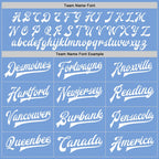 Custom Light Blue White Bomber Full-Snap Varsity Letterman Jacket photo 6