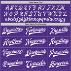 Custom Purple White Bomber Full-Snap Varsity Letterman Jacket photo 6