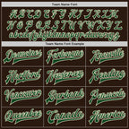Custom Brown Green-Cream Bomber Full-Snap Varsity Letterman Jacket photo 5