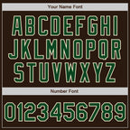 Custom Brown Green-Cream Bomber Full-Snap Varsity Letterman Jacket photo 6