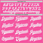 Custom Pink White Bomber Full-Snap Varsity Letterman Jacket photo 6