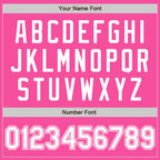 Custom Pink White Bomber Full-Snap Varsity Letterman Jacket photo 7
