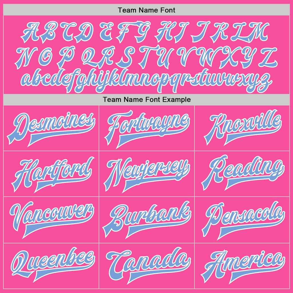 Custom Pink Light Blue-White Bomber Full-Snap Varsity Letterman Two Tone Jacket photo 6